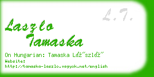 laszlo tamaska business card